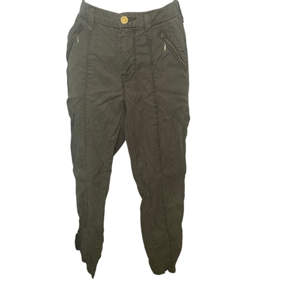 7 For All Mankind Olive Green Zipper Capri Pants - Picture 5 of 8
